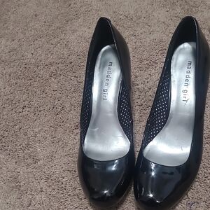 Madden Girl Glossy Black Heels